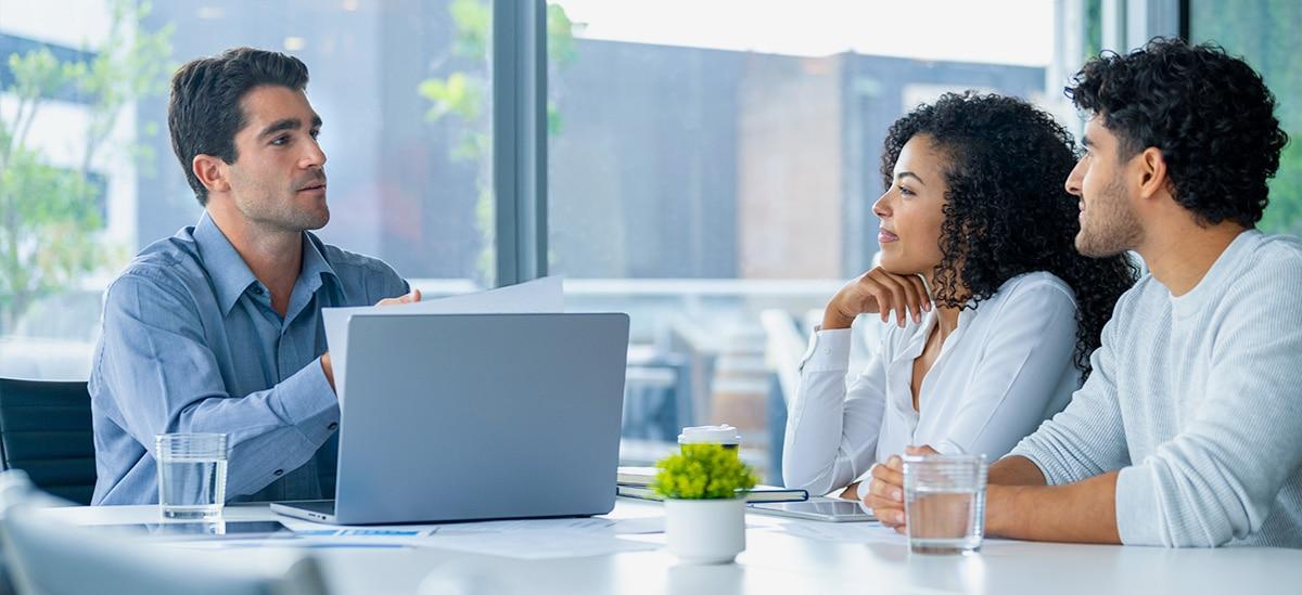 Homeowner discussing cash-out refinance options with a mortgage lender
