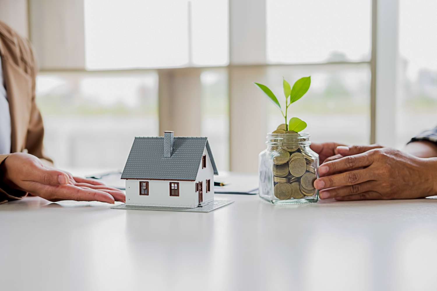 Homeowner exploring home equity loan options with home and savings